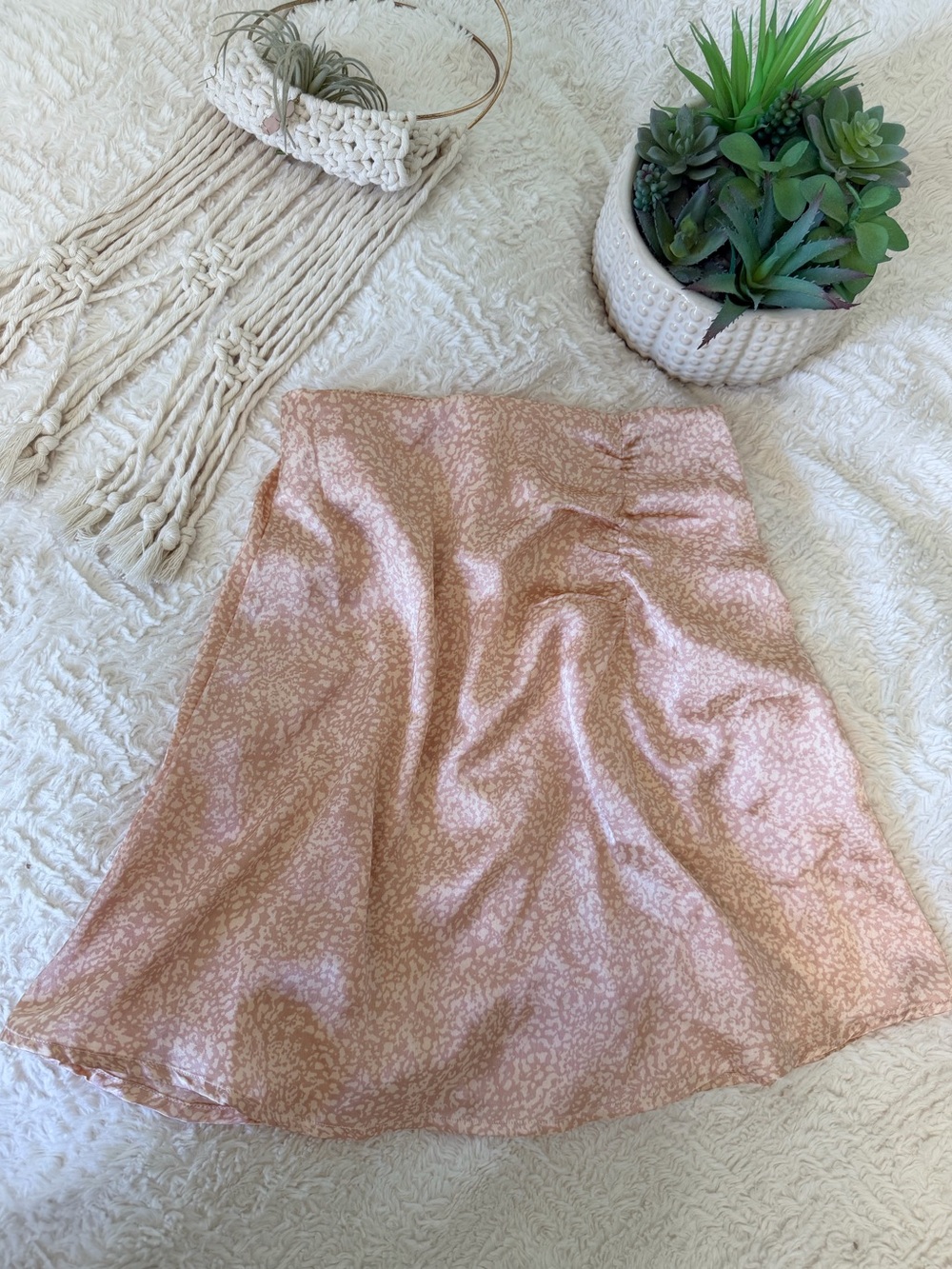 Japna Soft Blush Floral A-Line Skirt